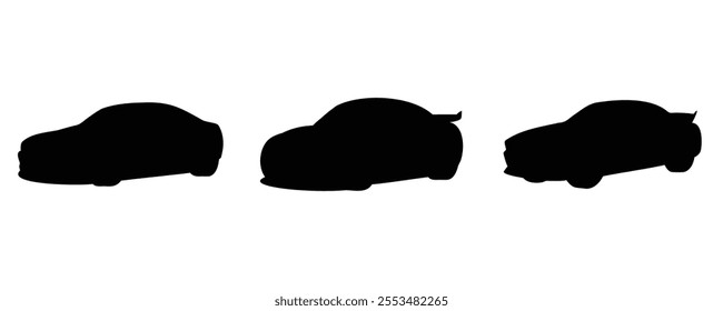 Here are 40 keywords for the title "Auto Racing Silhouette Set Vector Design