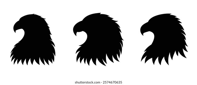 Here are 40 keywords for the title "Bald Eagle Silhouette Set Vector Design