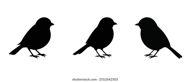 Hier sind 40 Schlagwörter für den Titel "Chickadee Silhouette Set Vector Design