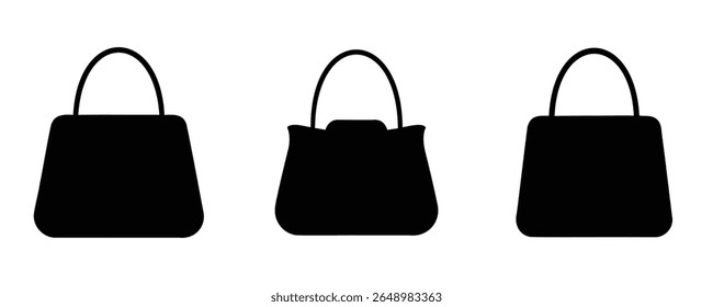 Here are 40 keywords for the title "Handbag Silhouette Set Vector Design