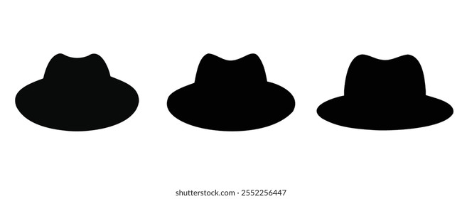 Here are 40 keywords for the title "Hat Silhouette Set Vector Design