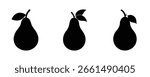 Here are 40 keywords for the title "Pear Silhouette Set Vector Design