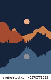 Here is an abstract mountain sunset vector image. It is a minimalist treatment of a natural scene.
