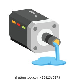 Aquí está un icono increíble de la bomba de agua en estilo plano 2d