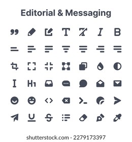 Here Is the Available Editorial Messaging Icon set For Your Next Projects