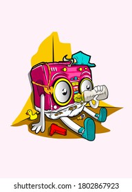 Here it is Baby Boombox cartoon character for your mascot, tshirt streetwear and logo business