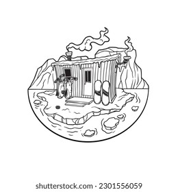 Here it is Canada Fishing Black and White Illustration for your mascot, tshirt, sticker and logo business