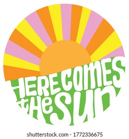 Here Comes Sun Circle Design Hand Stock Vector (Royalty Free ...