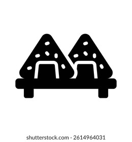 Here is a creatively designed glyph icon of onigiri