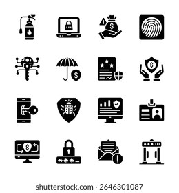 Here is a customizable pack of smart protection glyph icons