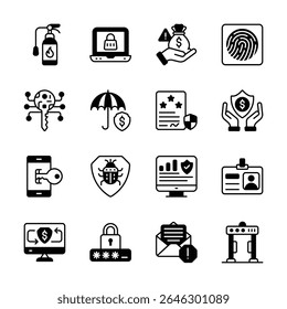 Here is a customizable pack of smart protection glyph icons