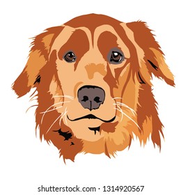 Here is a dog face vector art, it's so flat realistic dog art