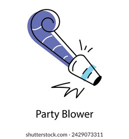 Here is a doodle icon of party blower