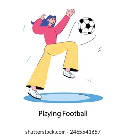Here is a doodle mini illustration of playing football 