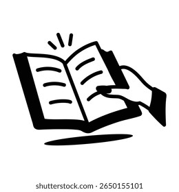 Aquí hay un icono de estilo de dibujo de libro abierto.


