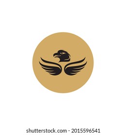 here is the eagle logo and similar bird logos on a gold background