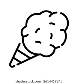 Here is an editable line icon of snow cone