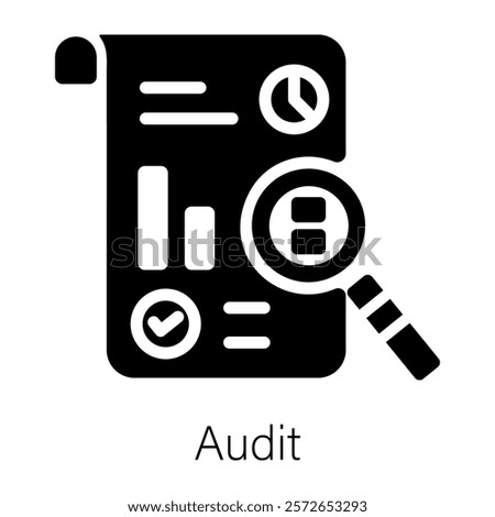 Here is a filled style icon of audit 