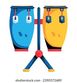 Here is a flat icon of conga drums 