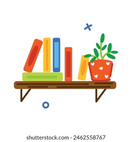 Here is a flat sticker of books stand 