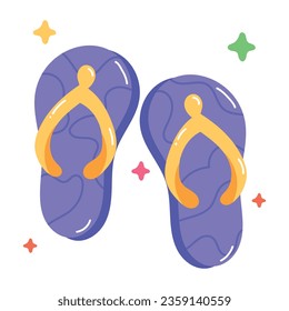 Here is a flat sticker of flip flops  