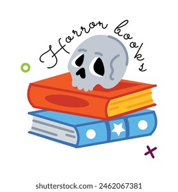 Here is a flat sticker of horror books 