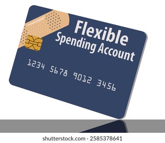 Here is a flexible spending account debit card. with an adhesive bandage as a graphic.