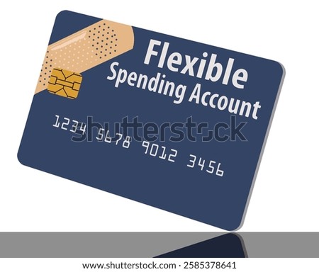 Here is a flexible spending account debit card. with an adhesive bandage as a graphic.