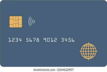 Here is a generic blue credit or debit card with a gold emv chip.