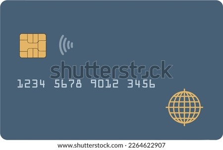Here is a generic blue credit or debit card with a gold emv chip.