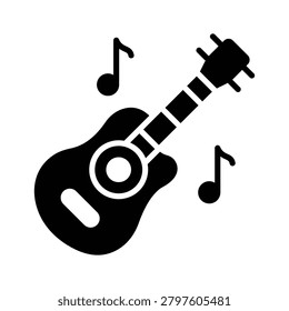 Here is a glyph icon denoting musical instrument concept,