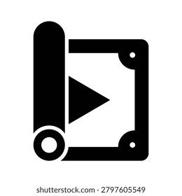 Here is a glyph icon of mat denoting relaxation concept,