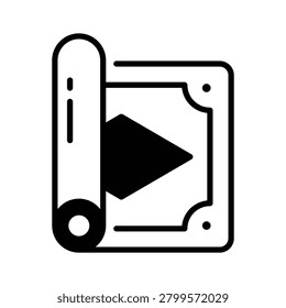Here is a glyph icon of mat denoting relaxation concept,