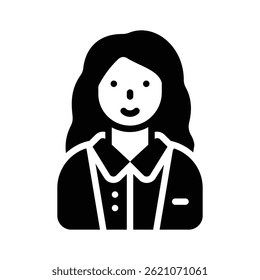 Here is a glyph icon showing female manager