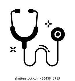 Here is a glyph icon showing stethoscope