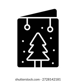 Aquí hay un icono práctico de estilo glifo de la tarjeta de Navidad