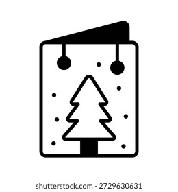 Aqui está um estilo de glifo ícone útil do cartão de Natal