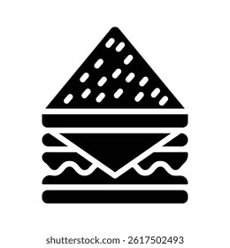 Here is a glyph style icon of bread sandwich