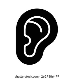 Here is a glyph style icon of human ear