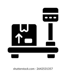 Here is a glyph style icon of warehouse weight scale