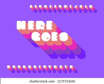 Here Goes font. Vector alphabet letters. Typeface design. 