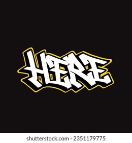 here graffiti vector tagging letter word text street art