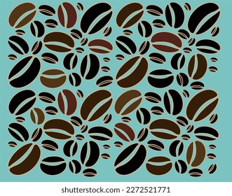 Here is a graphic vector illustration of coffee beans in a background image.