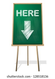 here green black board