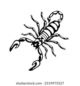 Aquí hay una ilustración de escorpión blanco y negro altamente detallada que es perfecta para una variedad de proyectos creativos. Scorpio Zodiac Sign. objetos celestes, astrología, mística, espacio, predecir el futuro