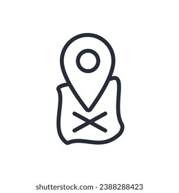 here icon. vector.Editable stroke.linear style sign for use web design,logo.Symbol illustration.