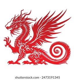 Here is an illustration of a Chinese dragon