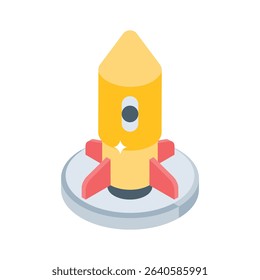 Here is an isometric style icon of startup launch process