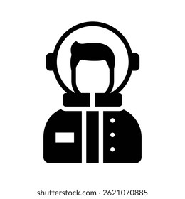 Here is a latest glyph icon showing astronaut profile