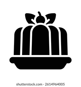 Here is a latest glyph style icon of fruit pudding